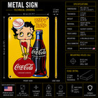 Betty Boop Coca-cola Vintage Rusty Heavy Metal Sign     40    60 Cm  15 7       23 6    