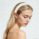  Pearl Headband White Bride Headband Wide Non-slip Fashion Jeweled Beaded 