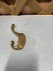 Vintage Brass Double Coat Hook   Hat   Hanger   Heavy   Hardware