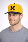 Vintage Michigan Wolverines Pro-line Fitted Hat Flat Bill On Field Gold navy