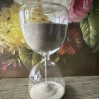 Large Clear Glass Hourglass Sand Timer  Beige Sand  7 Inch  Decorative