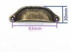 Antique Brass Cup Pulls Apothecary Drawer Pulls Cabinet Bureau Handles   20 Pack