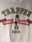 Vintage 80s Trapper Beer Imported Canadian Beige Medium T-shirt