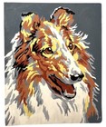 2 Vintage Paint By Number Pictures Pair Of Collie Dogs Unframed As Is Some Wear