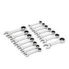 Gearwrench 14 Pc  12 Point Stubby Ratcheting Sae metric Combination Wrench Set -