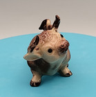 Hagen Renaker Brown Cartoony Bull cow 1 3 4  Tall mini Animal bird Figurine