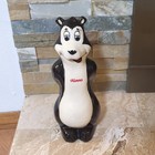 Hamm s Beer Bear Figural Ceramic Advertising Decanter W  Stopper Black white red