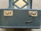Vintage 1950s Monarch Blue Train Case Hard Shell Luggage Makeup Travel  Suitcase