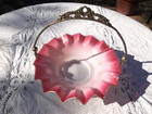 Victorian Pink Wedding Brides Basket  Silverplated Holder