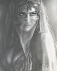 Original Fine Art Charcoal Drawing Portrait Of A Woman Signed And Framed Realism