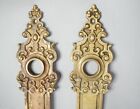 Antique French Escutcheon Bronze Keyhole Door Handle Back Plate Lock Cover Pair