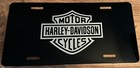 Black Engraved Harley Davidson Motorcycle License Plate