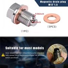 M12 X 1 5 Magnetic Oil Drain Plug  Stainless Steel Sump Drain Nut Bolt With 5 Cr