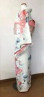Antique Kimono Light Mint Green Pink Blue White Embroidery Elegant Colors