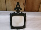 Vintage Cast Iron Ceramic Tile Footed Trivet Hot Plate