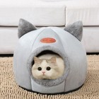 Winter Cat Dog Bed Cozy Cave Nest Tent Small Pet House Basket Indoor Sleep Mat