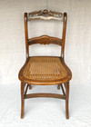 Antique Carved Walnut Wood Chair With Cane Seat Vintage - Rare  