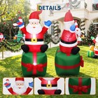 6ft Inflatable Santa Claus With Gift Box 2 Led Lights Christmas Yard Decor
