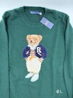 Polo Ralph Lauren Green Wool Cashmere Polo Bear Sweater Men   s Large