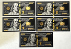 5x New Style Black Silver   24k Gold Foil  100 Dollar Novelty Bills Free Ship