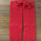 Vintage Hand Knit Leg Warmers - Red
