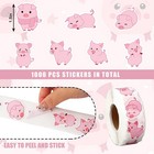 1000pcs Pink Pig Sticker Cute Piggy Paper Decal 8 Designs Farm 1 5 In  
