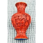 Vintage Lacquered Cloisonne Cinnabar Baluster Vase