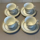 Noritake Eugenia 2160 Cup   Saucer  set Of 4   Gold Trim  Made In Japan
