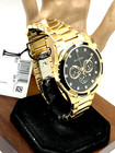 Bulova Men s Watch 97d121 Quartz Chronograph Diamond Black Dial Gold Steel 44mm