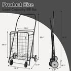 Shopping Utility Cart  Collapsible Durable Grocery Utility Cart With Rolling Whe