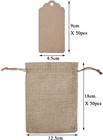 50pcs Burlap Bags With Drawstring  5x7 5 Gift Bag Bulk Pack With 50 Pcs Paper Ta