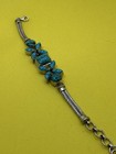 Vintage Southwestern Style Sterling Silver And Turquoise Bracelet 7 5   