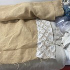 Burlap Aisle Runner Wedding Ceremony 40   x 15    Natural Burlap Lace Wedding Aisle
