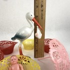 Baby Shower Cake Topper Decorations Celluloid Stork   Babies Lot Of 11 Decor Vtg
