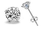 Classic Cubic Zirconia Earrings 925 Sterling Silver Round Women Men Jewelry Cz