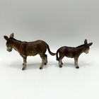 Vintage Retired Schleich 1989 Donkey With 2002 Donkey Foal