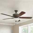 Hampton Bay Rothley Ii 52 In  Indoor Led Bronze Reversible Ceiling Fan W  Light
