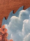 Hand Painted Saw Farm Barn Autumn Fall Scene Vintage 