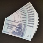 Zimbabwe One Hundred Trillion Dollar Banknotes Zimbabwean Notes Biggest Bills