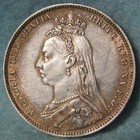 1889 Great Britain England Uk One Shilling World Silver Coin Au  618