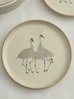 Vtg Otagiri Coasters Set Of 6 Laquerware Gold Sandhill Cranes In Box Japan Euc