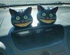 2 Vintage Halloween Black Cat Head Candle Pre Owned 