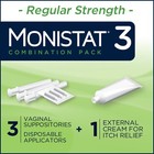 3 X Monistat 3 Vaginal Combination Pack Antifungal 3 Suppository 9 G Cream
