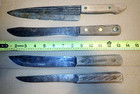 Lot Of 4 Vintage Carbon Steel Kitchen Knife  2 Are Old Hickory Ontario Knife 