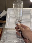 Hammered Glass Champagne Flutes Clear Textured Stemware Set Of 4 Wedding Toast