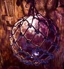 Tiki Bar Glass Float Light Lamp 12    Real Drilled Vintage Japanese Fishing Ball 