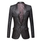 Paisley Floral Men Jackets Blazers Slim Fit Tuxedo Shawl  Lapel Single Breasted