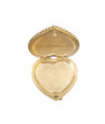 Vintage 1984 Estee Lauder Goldtone Youth Dew Solid Perfume Heart Compact  empty 