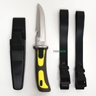 Scuba Diving Knife W  Sheath Leg   Arm Straps Stainless Steel Dive Yellow