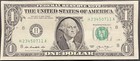 2013  1 Dollar Bill  - Offset Printing Front To Back Wet Ink Transfer Error